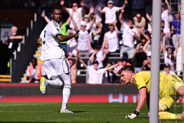 Fulham v Newcastle United, Premier League GOAL Fulham defender Issa Diop (31) scores a goal and celebrates 1-0 during the Premier League match between Fulham and Newcastle United at Craven Cottage, London, UK on 24 May 2026. London Craven Cottage Greater London UK Editorial use only DataCo restrictions apply See www.football-dataco.com , Copyright: xDennisxGoodwinx PSI-24290-0022