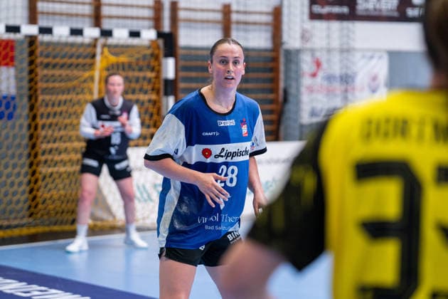 HSG Blomberg Lippe GER vs Borussia Dortmund GER Handball, 1 Handball Bundesliga Women, Final, Match 2, 24 5 2026, Season 2025 2026, Blomberg Malin Sandberg HSG Blomberg Lippe, 28 in defense Blomberg Sporthalle an der Ulmenallee Germany
