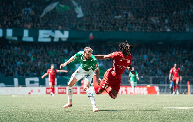 BERN, SWITZERLAND - MAI 24 : Mihailo Stevanovic of FC St.Gallen and Issa Kaloga of Stade Lausanne-Ouchy in action during the final Switzerland Cup match between FC Stade Lausanne-Ouchy v FC St-Gallen at Stadion Wankdorf Bern on Mai 24th, 2026 in Bern, Switzerland (Photo by Lara Tissières Press Photo)  Copyright: xLaraxTissièresx xSPPx Sportspressphoto_153938