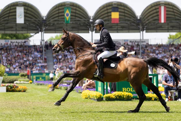 Richard VOGEL GER on United Touch S, in gallop, action, in 1 round, jumping S6 ROLEX Grand Prix, Part of the ROLEX Grand Slam of Show Jumping, Der grosse Preis von Aachen, jumping competition with two rounds and jump-off, CSI5, on 24 05 2026, World Equestrian Festival, TSCHIO Aachen 2026 from 22 24 05 2026 in Aachen Germany Â