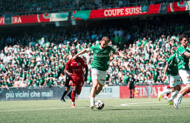 BERN, SWITZERLAND - MAI 24 : Carlo Boukhalafa of FC St.Gallen in action during the final Switzerland Cup match between FC Stade Lausanne-Ouchy v FC St-Gallen at Stadion Wankdorf Bern on Mai 24th, 2026 in Bern, Switzerland (Photo by Lara Tissières Press Photo)  Copyright: xLaraxTissièresx xSPPx Sportspressphoto_153954