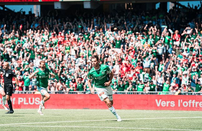 BERN, SWITZERLAND - MAI 24 : Lukas Görtler of FC St.Gallen celebrates his goal during the final Switzerland Cup match between FC Stade Lausanne-Ouchy v FC St-Gallen at Stadion Wankdorf Bern on Mai 24th, 2026 in Bern, Switzerland (Photo by Lara Tissières Press Photo)  Copyright: xLaraxTissièresx xSPPx Sportspressphoto_153959