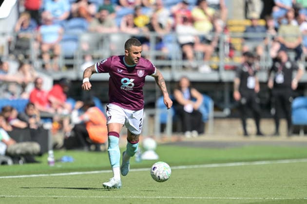24th May 2026; Turf Moor, Burnley, Lancashire, England; Premier League Football, Burnley versus Wolverhampton Wanderers; Kyle Walker of Burnley runs with the ball LeexDurkin
