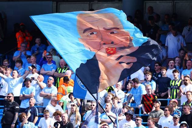 A Manchester City manager Pep Guardiola flag Manchester City v Aston Villa, Premier League, Football, Etihad Stadium, Manchester, UK - 24 May 2026Manchester Etihad Stadium United Kingdom EDITORIAL USE ONLY No use with unauthorised audio, video, data, fixture lists, club league logos or live services. Online in-match use limited to 120 images, no video emulation. No use in betting, games or single club league player publications.  Copyright: xMattxWest Shutterstockx 16889851u