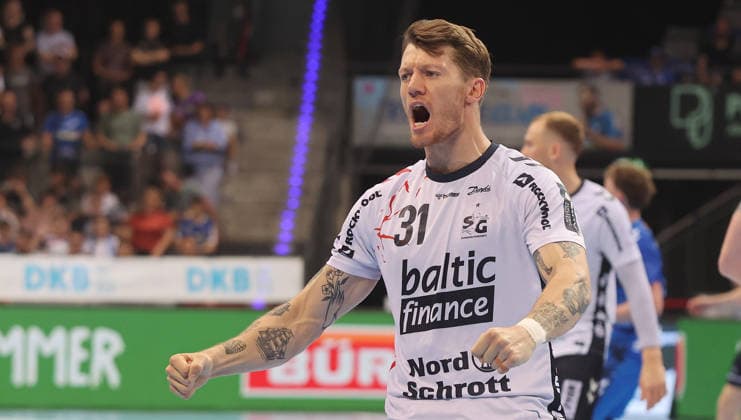 Stuttgart , Handball Daikin Bundesliga TVB Stuttgart vs SG Flensburg Handewitt , Emil Jakobsen Flensburg