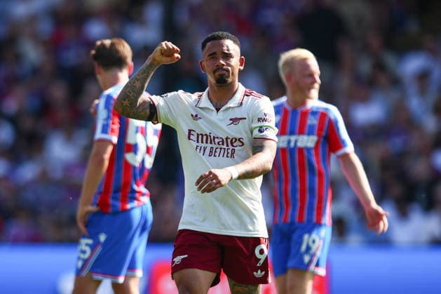 Premier League: Crystal Palace v Arsenal LONDON, UK - 24th May 2026: Gabriel Jesus of Arsenal celebrates scoring his side s first goal during the Premier League match between Crystal Palace FC and Arsenal FC at Selhurst Park London Selhurst Park England United Kingdom Copyright: xCraigxMercerx xPeakxActionxPhotosx