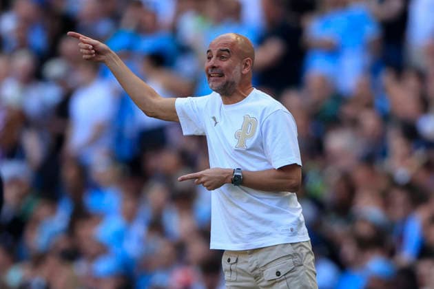 Manchester City v Aston Villa, Premier League Pep Guardiola the Manchester City manager during the Premier League match between Manchester City and Aston Villa at the Etihad Stadium, Manchester, UK on 24 May 2026. Manchester Etihad Stadium Manchester UK Editorial use only DataCo restrictions apply See www.football-dataco.com , Copyright: xConorxMolloyx PSI-24291-0027