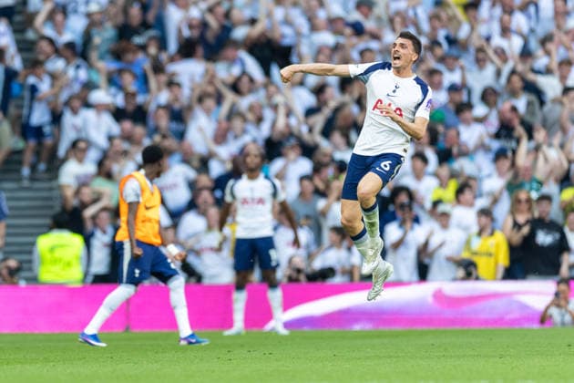 Tottenham Hotspur v Everton, Premier League GOAL 1-0. Tottenham Hotspur midfielder Joao Palhinha (6) celebrates after scoring a goal during the Premier League match between Tottenham Hotspur and Everton at Tottenham Hotspur Stadium, London, UK on 24 May 2026. London Tottenham Hotspur Stadium London UK Editorial use only DataCo restrictions apply See www.football-dataco.com , Copyright: xToyinxOshodix PSI-24302-0023