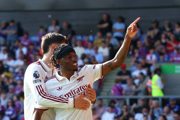Premier League: Crystal Palace v Arsenal LONDON, UK - 24th May 2026: Noni Madueke of Arsenal celebrates scoring his side s second goal during the Premier League match between Crystal Palace FC and Arsenal FC at Selhurst Park London Selhurst Park England United Kingdom Copyright: xCraigxMercerx xPeakxActionxPhotosx
