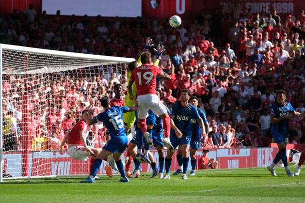 NOTTINGHAM, ENGLAND - May 24 : Dorde Petrovic of Bournemouth in action during the Premier league football match between Nottingham Forest and Bournemouth at the City Ground on May 24, 2026 in Nottingham, England.  Copyright: xPaulxBonserx xSportsxPressxPhotox Sportspressphoto_154108