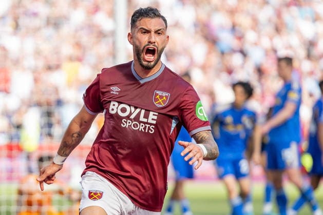 West Ham United v Leeds United, Premier League, Football, London Stadium, London, UK - 24 May 2026 Goal. Taty Castellanos of West Ham United (11) celebrates after scores the first goal of the game London London Stadium Stratford GBR, UK NEWSPAPERS OUT Copyright: xEllixBirchx