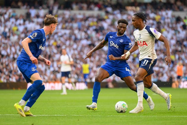 Tottenham Hotspur v Everton Premier League Mathys Tel of Tottenham Hotspur runs at the Everton defence during the Premier League match at Tottenham Hotspur Stadium, London 24 05 2026 UK Newspapers OUT Copyright: xGraemexWilcocksonx FIL-23469-0043