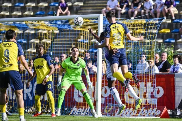 Union s Ross Sykes pictured in action during a soccer match between Royale Union Saint-Gilloise and RSC Anderlecht, Sunday 24 May 2026 in Brussels, on the last day of the Champion s Play-offs of the 2025-2026 Jupiler Pro League first division of the Belgian championship. TOM GOYVAERTS TomxGoyvaerts  x174934036x