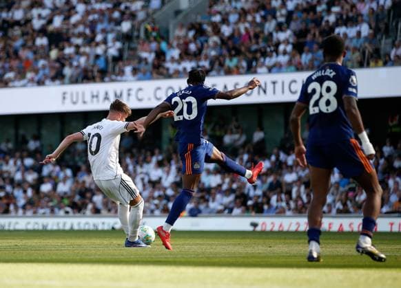 Tom Cairney shoots to score the 2nd Fulham goal Fulham v Newcastle United, Premier League, Football, Craven Cottage, London, UK - 24 May 2026London Craven Cottage United Kingdom EDITORIAL USE ONLY No use with unauthorised audio, video, data, fixture lists, club league logos or live services. Online in-match use limited to 120 images, no video emulation. No use in betting, games or single club league player publications.  Copyright: xMattxImpey Shutterstockx 16889842dx