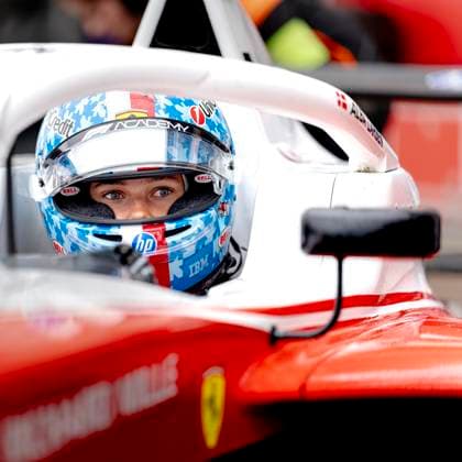 MONTREAL Formula Academy driver Alba Larsen of Ferrari during the Formula 1 Canada F1 Academy at the Circuit Gilles Villeneuve on May 24, 2026 in Montreal, Canada Photo by DeFodi Images