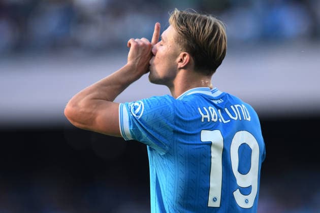 Ni Napoli 24 05 2026 - campionato di calcio serie A Napoli-Udinese foto Nicola Ianuale Image nella foto: esultanza gol Rasmus Hojlund 