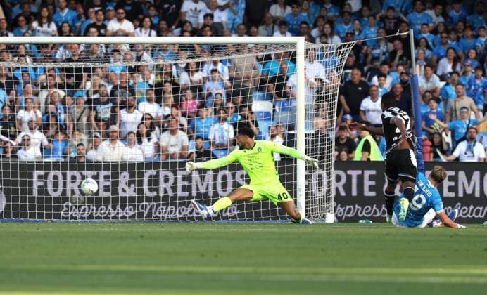 Serie A football match - 2025 26 Napoli vs. Udinese Goal the Rasmus Hojlund of SSC Napoli During the football match on May 24, 2026, valid for the Italian Serie A - 2025 26 championship in Naples at the Diego Armando Maradona Stadium between SSC Napoli and FC Udinese. Pictured: NAPOLI stadio Diego Armando Maradona CAMPANIA ITALIA Copyright: xFABIOxSASSO FPAxFabioxSassox 2L8A0155