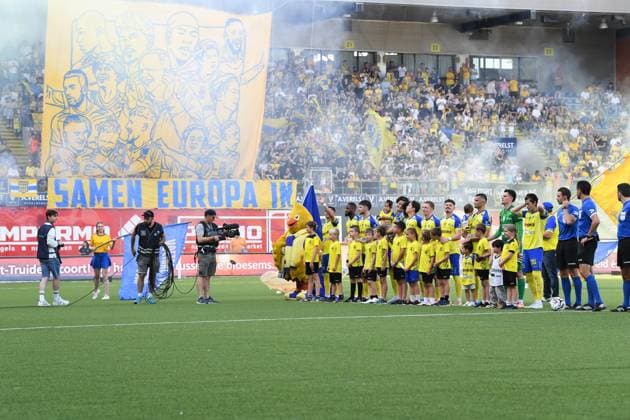 STVV s players pictured before a soccer match between Sint-Truiden VV and KV Mechelen, Sunday 24 May 2026 in Sint-Truiden, on the last day of the Champion s Play-offs of the 2025-2026 Jupiler Pro League first division of the Belgian championship. JILLxDELSAUX  x174936615x
