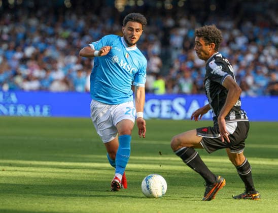 May 24, 2026, Napoli, Campania, ITALIA: Eljif Elmas of SSC Napoli During the football match on May 24, 2026, valid for the Italian Serie A - 2025 26 championship in Naples at the Diego Armando Maradona Stadium between SSC Napoli and FC Udinese..Pictured: Serie A Football Match - 2025 26 Napoli Vs. Udinese  - ZUMAs236 20260524_aap_s236_004 Copyright: xFabioxSassox