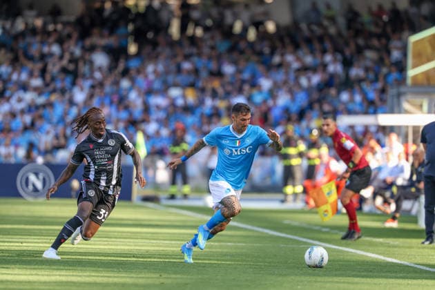 May 24, 2026, Napoli, Campania, ITALIA: Matteo Politano of SSC Napoli During the football match on May 24, 2026, valid for the Italian Serie A - 2025 26 championship in Naples at the Diego Armando Maradona Stadium between SSC Napoli and FC Udinese..Pictured: Serie A Football Match - 2025 26 Napoli Vs. Udinese  - ZUMAs236 20260524_aap_s236_012 Copyright: xFabioxSassox