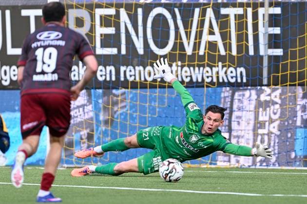 Sint-Truidense VV v KV Mechelen - Jupiler Pro League Champions Play-Off SINT-TRUIDEN, BELGIUM - MAY 24 : Lendfers Matt goalkeeper of Sint-Truidense VV during the Jupiler Pro League Champions Play-Off match between Sint-Truidense VV and KV Mechelen on May 24, 2026 in Sint-Truiden, Belgium, 24 05 2026 Sint-Truiden Belgium  Copyright: xDhax