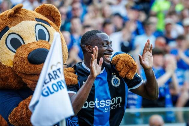 Sport Bilder des Tages Club s Carlos Forbs celebrates after scoring during a game between Belgian soccer team Club Brugge KV and KAA Gent, Sunday 24 May 2026 in Brugge, on the last day of the Champion s Play-offs of the 2025-2026 Jupiler Pro League first division of the Belgian championship. KURTxDESPLENTER  x174937693x