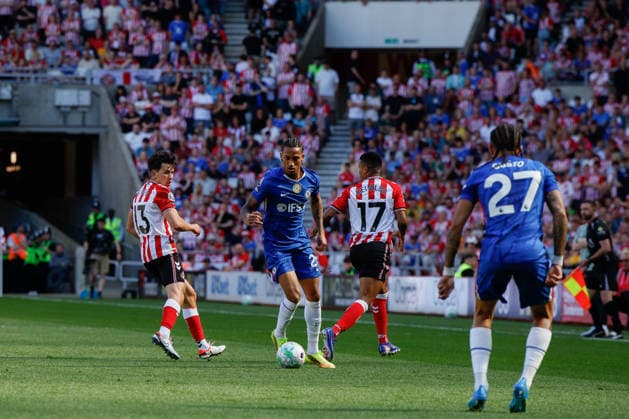 Sunderland v Chelsea, Premier League Joao Pedro of Chelsea controls play during the Sunderland v Chelsea Premier League match at the Stadium of Light, Sunderland, England on 24 May 2026 Credit: Craig Cowan Every Second Media Editorial use only. All images are copyright Every Second Media Limited. No images may be reproduced without prior permission. All rights reserved. Premier League and Football League images are subject to licensing agreements with Football DataCo Limited. see https: www.football-dataco.com Copyright: xIMAGO EveryxSecondxMediax ESM-2012-0074 CraigxCowanx xEveryxSecondxMediax