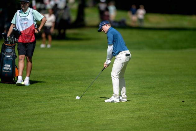 ANTWERP, BELGIUM - MAY 24: Calum Hill of Scotland plays his second shot from the fairway on the 17th hole during the final round of the Soudal Open at Rinkven International Golf Club on May 24, 2026 in Antwerp, Belgium. Credit: Andy Astfalck NurPhoto Belgium Copyright: xAndyxAstfalckx