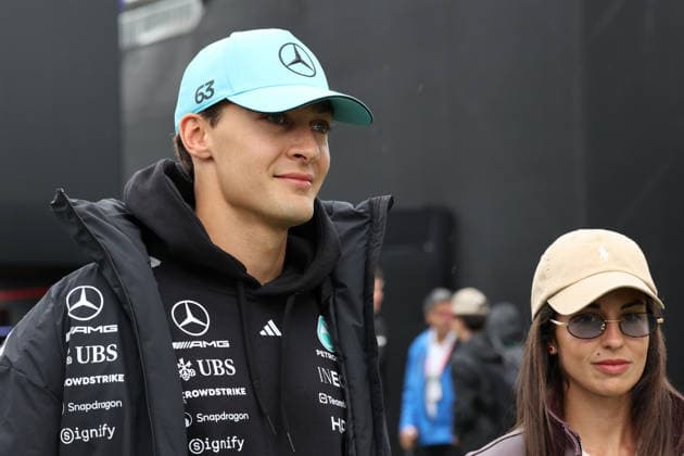 24 05 2026, Circuit Gilles Villeneuve, Montreal, FORMULA 1 LENOVO GRAND PRIX DU CANADA 2026 , in the picture George Russell GBR , Mercedes AMG Petronas Formula One Team with girlfriend Carmen Montero Mundt Photo by Mark Urquhart Hasan Bratic DeFodi Images