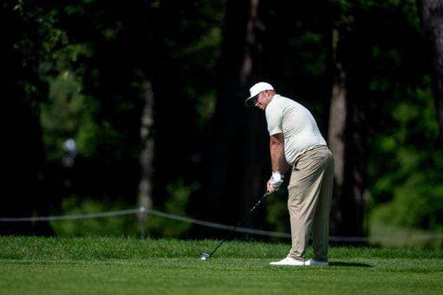 ANTWERP, BELGIUM - MAY 24: Marcus Armitage of England plays his second shot from the fairway on the 17th hole during the final round of the Soudal Open at Rinkven International Golf Club on May 24, 2026 in Antwerp, Belgium. Credit: Andy Astfalck NurPhoto Belgium Copyright: xAndyxAstfalckx