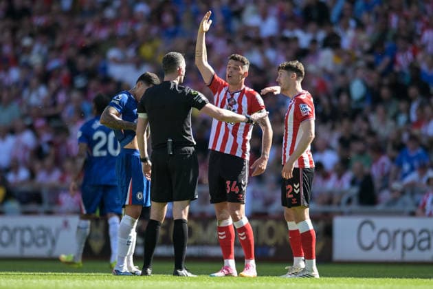 Sunderland v Chelsea - Premier League Granit Xhaka of Sunderland FC gestures for a handball during the Premier League match between Sunderland and Chelsea at the Stadium of Light in Sunderland, United Kingdom, on May 24, 2026. Sunderland Tyne and Wear United Kingdom  Copyright: xMIxNewsx originalFilename:fletcher-sunderla260524_npJPQ.jpg