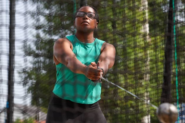 Fränkisch Crumbach on May 24, 2026 Hammer Throw Meeting in Fränkisch Crumbach , HAM Women, women A , age group from 2003 v l , BADLEY CASTELLO, Jordana CAN Canada in aktion, in action, Copyright: JoaquimxFerreira