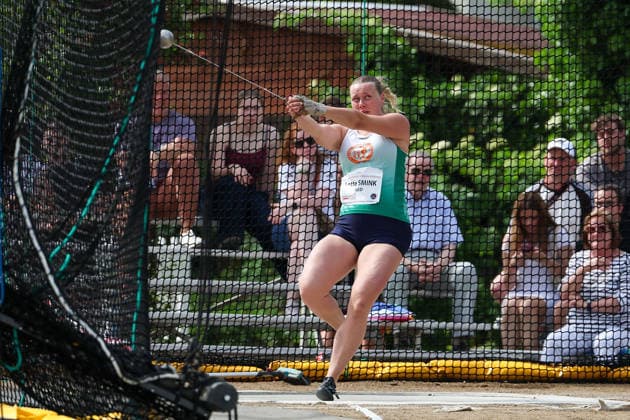Fränkisch Crumbach on May 24, 2026 Hammer Throw Meeting in Fränkisch Crumbach , HAM Women, women A , age group from 2003 v l , SMINK, Lotte NED Netherlands in action, in action, Copyright: JoaquimxFerreira