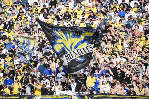 Union s supporters pictured during a soccer match between Royale Union Saint-Gilloise and RSC Anderlecht, Sunday 24 May 2026 in Brussels, on the last day of the Champion s Play-offs of the 2025-2026 Jupiler Pro League first division of the Belgian championship. TOM GOYVAERTS TomxGoyvaerts  x174942733x