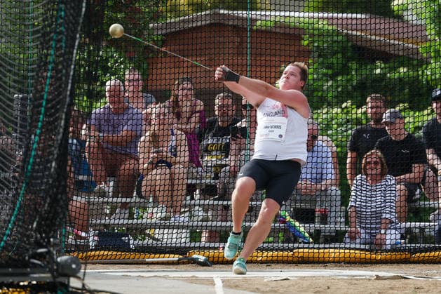 Fränkisch Crumbach on May 24, 2026 Hammer Throw Meeting in Fränkisch Crumbach , HAM, Men A, age group from 2003 v l , NORRIS, Jake GBR Great Britain in action, in action, Copyright: JoaquimxFerreira
