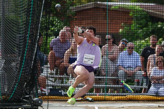 Fränkisch Crumbach on May 24, 2026 Hammer Throw Meeting in Fränkisch Crumbach , HAM, Men A, age group from 2003 v l , HUMMEL, Merlin GER Eintracht Frankfurt, in aktion, in action, Copyright: JoaquimxFerreira