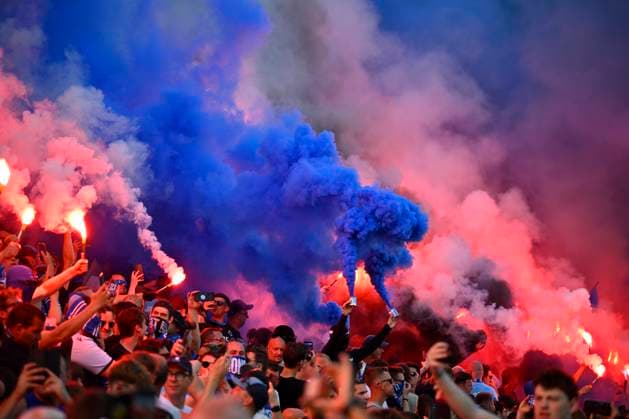 Sport Bilder des Tages Club Brugge v KAA Gent - Jupiler Pro League Champions Play-Off BRUGGE, BELGIUM - MAY 24 : Illustration picture of fans of £Club Brugge during the Jupiler Pro League Champions Play-Off match between Club Brugge and KAA Gent on May 24, 2026 in Brugge, Belgium, 24 05 2026 Brugge Belgium  Copyright: xTomasxSiskx
