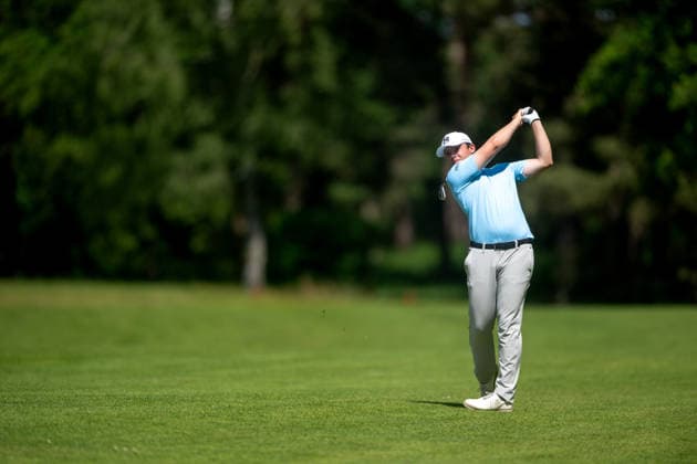 ANTWERP, BELGIUM - MAY 24: Kristof Ulenaers of Belgium plays his second shot from the fairway on the 17th hole during the final round of the Soudal Open at Rinkven International Golf Club on May 24, 2026 in Antwerp, Belgium. Credit: Andy Astfalck NurPhoto Belgium Copyright: xAndyxAstfalckx