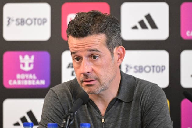 Fulham v Newcastle United, Premier League Fulham manager Marco Silva takes his post match press conference, PK, Pressekonferenz during the Premier League match between Fulham and Newcastle United at Craven Cottage, London, UK on 24 May 2026. London Craven Cottage Greater London UK Editorial use only DataCo restrictions apply See www.football-dataco.com , Copyright: xDennisxGoodwinx PSI-24290-0076