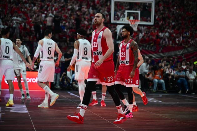 Olympiacos Piraeus v Real Madrid Euroleague Final Four Nikola Milutinov of Olympiacos during the Euroleague match, Final Four, Final game between Olympiacos Piraeus v Real Madrid played at ATHENS Telekom Center Athens Stadium on May 24nd 2026 in Athens Greece Athens Greece Basketball Copyright: xAgenciaxLOFx