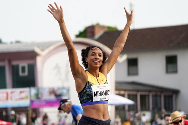 Sport Bilder des Tages Rehlingen, Leichtathletik, athletics, Track and Field, 61 Internationales Pfingstsportfest, 24.05.2026, Bungerstadion Rehlingen-Siersburg, Weitsprung Frauen, Malaika Mihambo, LG Kurpfalz Deutschland *** Rehlingen, Leichtathletik, athletics, Track and Field, 61 International Whitsun Sports Festival, 24 05 2026, Bungerstadion Rehlingen Siersburg, Long Jump Women, Malaika Mihambo, LG Kurpfalz Germany