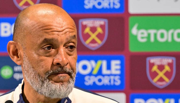 West Ham United v Leeds United, London, UK - 24 May 2026 Nuno Espirito Santo Manager of West Ham United during the press conference, PK, Pressekonferenz after the Premier League match between West Ham United and Leeds United at The London Stadium, London on 24 May 2026. ( London The London Stadium London England Copyright: xAlanxStanford PPAUKx PPA-277376