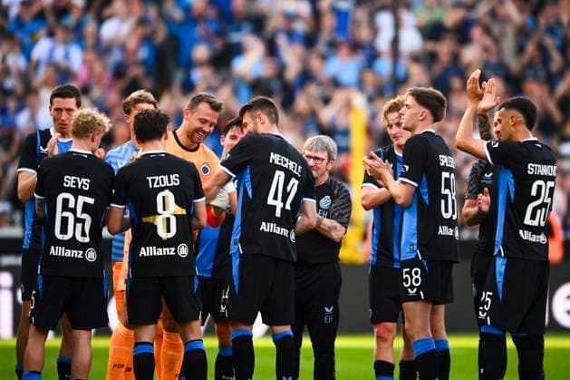 Club Brugge v KAA Gent - Jupiler Pro League Champions Play-Off BRUGGE, BELGIUM - MAY 24 : Mignolet Simon goalkeeper of Club Brugge leaving the field during the Jupiler Pro League Champions Play-Off match between Club Brugge and KAA Gent on May 24, 2026 in Brugge, Belgium, 24-05-26 Brugge Belgium  Copyright: xGvgx