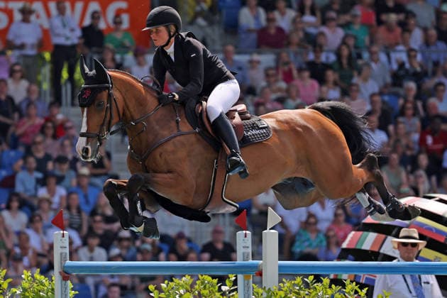 Sophie Hinners GER with horse Iron Dames Singclair, 3rd place, Rolex Grand Slam of Show Jumping, show jumping competition with two rounds and jump-off, World Equestrian Festival, TSCHIO Aachen 2026, TSCHIO instead of CHIO 2026, Aachener Soers, May 22 to 24, 2026, equestrian sport, May 24, 2026, Aachener Soers Germany