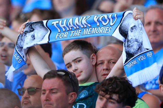 Manchester City v Aston Villa, Premier League Young City fan during the celebrations at the end of the Premier League match between Manchester City and Aston Villa at the Etihad Stadium, Manchester, UK on 24 May 2026. Manchester Etihad Stadium Manchester UK Editorial use only DataCo restrictions apply See www.football-dataco.com , Copyright: xConorxMolloyx PSI-24291-0047