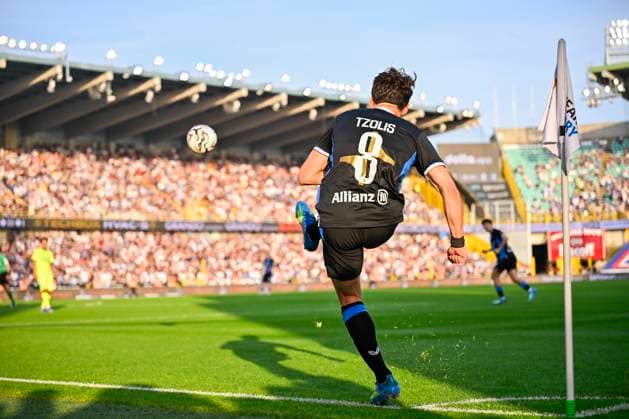Sport Bilder des Tages Club Brugge v KAA Gent - Jupiler Pro League Champions Play-Off BRUGGE, BELGIUM - MAY 24 : Tzolis Christos forward of Club Brugge in action during the Jupiler Pro League Champions Play-Off match between Club Brugge and KAA Gent on May 24, 2026 in Brugge, Belgium, 24 05 2026 Brugge Belgium  Copyright: xTomasxSiskx