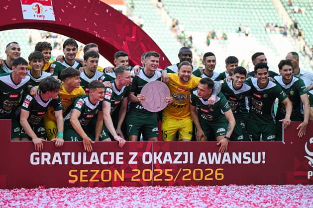 Wroclaw 24.05.2026. Pilka nozna Betclic 1 Liga sezon 2025 2026 kolejka 34 mecz: Slask Wroclaw - Pogon Grodzisk Mazowiecki --- Football Betclic 1 League season 2025 2026 round 34 match between Slask Wroclaw and Pogon Grodzisk Mazowiecki. Persons shown: Slask Wroclaw Fot. Antoni Dec Arena Akcji NEWSPIX.PL --- newspix.pl 