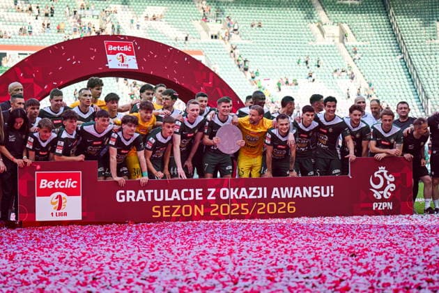 Wroclaw 24.05.2026. Pilka nozna Betclic 1 Liga sezon 2025 2026 kolejka 34 mecz: Slask Wroclaw - Pogon Grodzisk Mazowiecki --- Football Betclic 1 League season 2025 2026 round 34 match between Slask Wroclaw and Pogon Grodzisk Mazowiecki. Persons shown: Slask Wroclaw Fot. Antoni Dec Arena Akcji NEWSPIX.PL --- newspix.pl 
