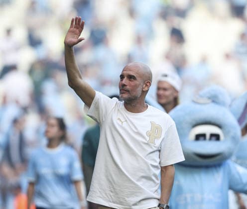 Manchester City v Aston Villa, FA Premier League 24.05.26 Manchester City v Aston Villa, FA Premier League Bradley Ormesher The Times Pep Guardiola manager of Manchester City at end of the match  Copyright: xBradleyxOrmesherx NINTCHDBPICT001083634578