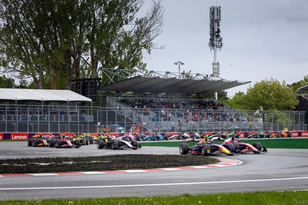 AUTO - FORMULA 2 2026 - MONTREAL 06 TSOLOV Nikola (bul), Campos Racing, Dallara F2 2024, 24 VAN HOEPEN Laurens (nld), Trident, Dallara F2 2024, 14 STENSHORNE Martinus (nor), Rodin Motorsport, Dallara F2 2024, action during the 3rd round of the 2026 FIA Formula 2 Championship from May 22 to 24, 2026 on the Circuit Gilles Villeneuve, in Montrà al, Canada - Montrà alCanada Copyright: xDiederikxvanxderxLaanx